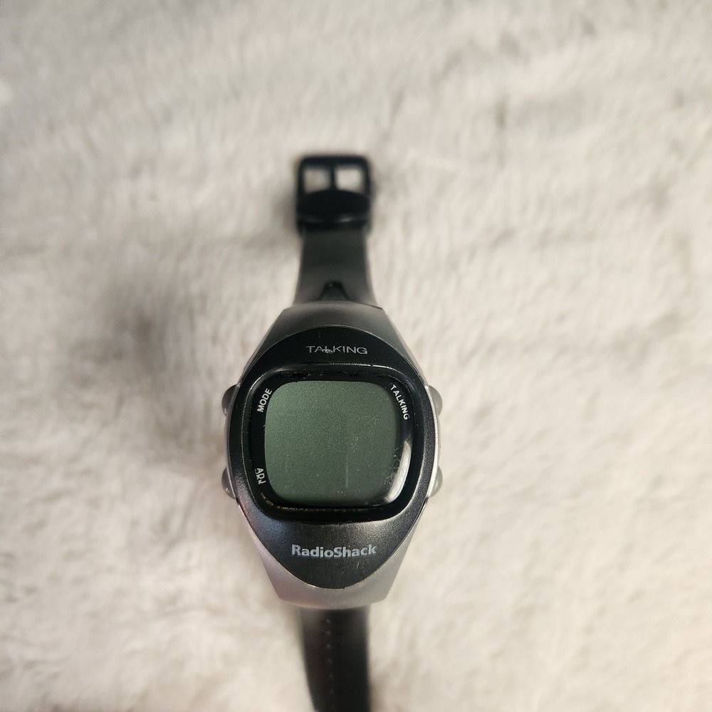Vintage RadioShack Talking Watch.  Y2K. Black & Silver. Untested. Unisex